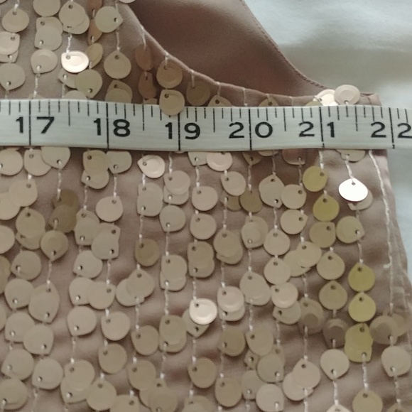 NWT, Size 14, Jones New York Sand/Gold Sequin Sleeveless Blouse - Picture 11 of 12